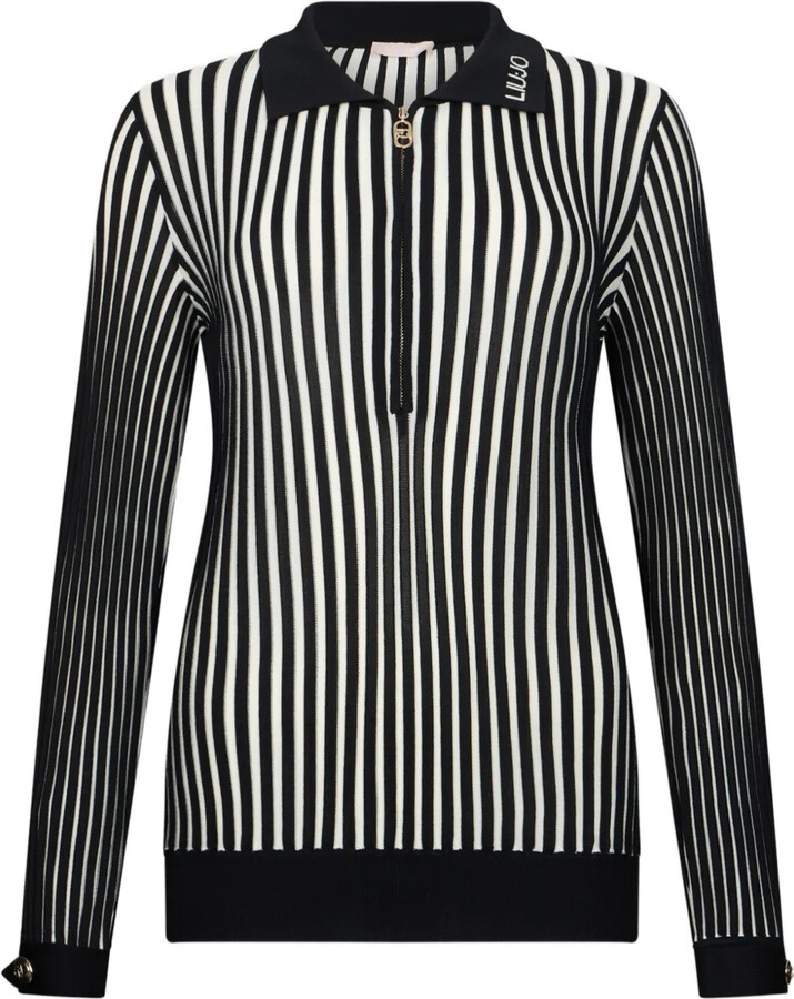 Liu Jo Half-Zip Ribbed Top