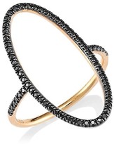 Thumbnail for your product : ginette_ny 18K Rose Gold & Black Diamond Open Ellipse Ring