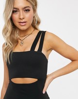 Thumbnail for your product : ASOS DESIGN double strap square neck maxi dress with cut out detail
