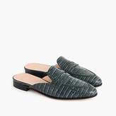 Thumbnail for your product : J.Crew Academy penny loafer mules in croc-embossed leather