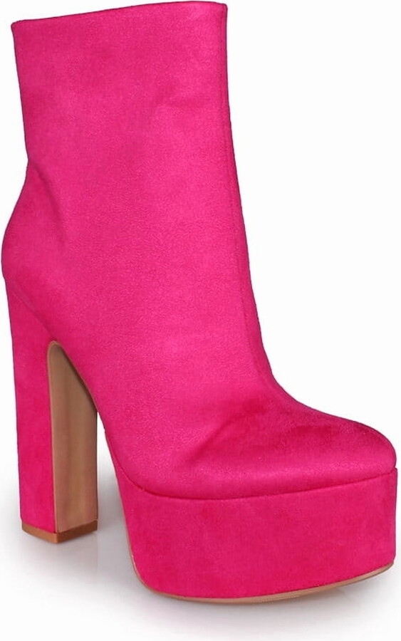 Soda Sunglasses Women’s Hot Pink Platform Ankle Boots