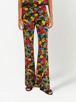 Thumbnail for your product : La DoubleJ Saturday Night floral-print flared trousers