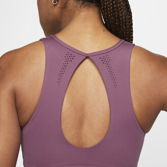 Nike Women's Alpha High-Support Padded Zip-Front Sports Bra in Purple -  ShopStyle