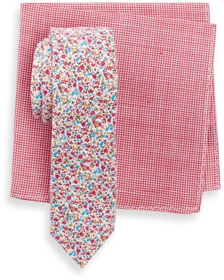 Original Penguin Daisy Floral Slim Tie & Pocket Square Set