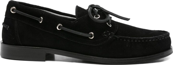 AEYDĒ Harris Suede Lace-Up Boat Shoes