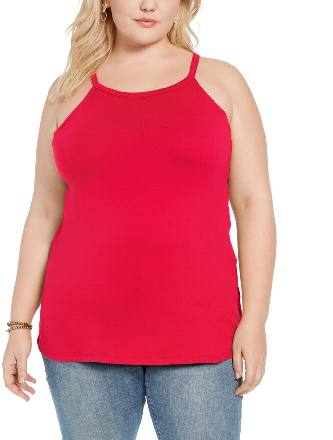 red halter top plus size
