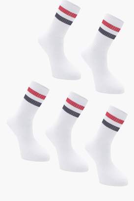 boohoo 5 Pack Sport Socks With Multi Colour Stripes