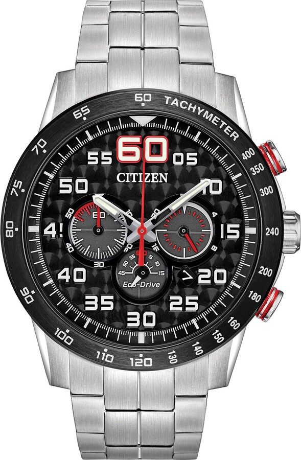 Citizen Men's EcoDrive Weekender Chronograph Watch in Stainless Steel