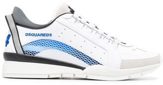 DSQUARED2 Mesh-Trim Leather Sneakers