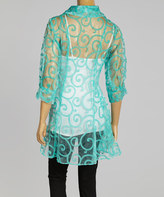 Thumbnail for your product : Teal Sheer Swirl Jacket - Women & Plus
