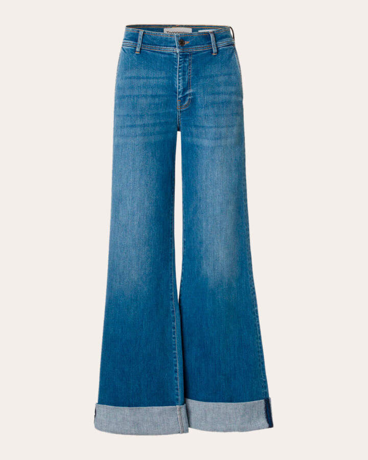 Tomorrow Kersee Cuffed High Rise Stretch Denim Wide-Leg Jeans