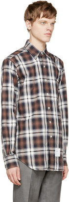 Thom Browne Navy & Brown Plaid Shirt