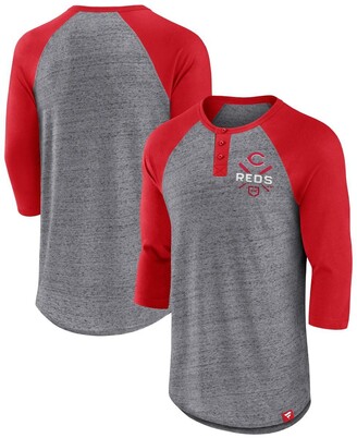 Men's St. Louis Cardinals Mitchell & Ness Cream Icon Henley 3/4-Sleeve T- Shirt