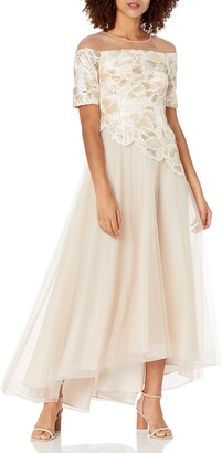 Adrianna Papell Women's Embroidered Tulle Gown