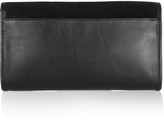 Thumbnail for your product : Karl Lagerfeld Paris K/Chain embellished leather and suede clutch