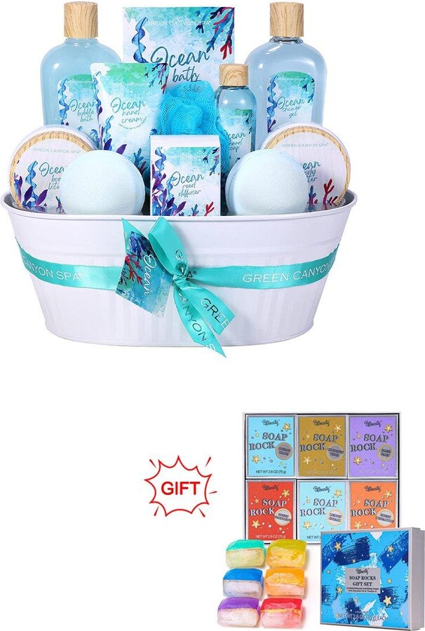 Living and Home 12Pcs Ocean Breeze Luxury Bath Spa Set and 6 Pcs Hand ...