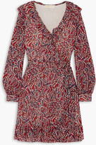 Thumbnail for your product : MICHAEL Michael Kors Ruffled paisley-print crepe wrap mini dress