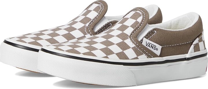 Vans Kids Classic Slip-On (Little Kid) Kids Shoes Color Theory Checkerboard Walnut : 11 Little Kid M, Canvas