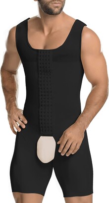 Full Body Compression Open Crotch Zipper Bodysuit BLK L by Insta Slim