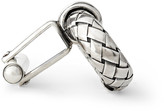 Thumbnail for your product : Bottega Veneta Intrecciato-Embossed Silver-Tone Cufflinks