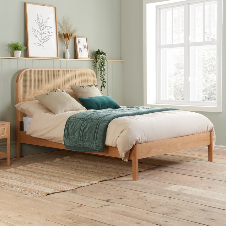 Dunelm Margot Rattan Bed Oak ShopStyle