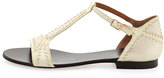 Thumbnail for your product : Rachel Roy Camila Snake-Embossed Leather T-Strap Sandal, White