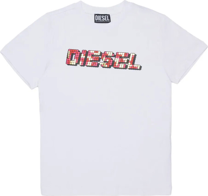 Diesel Kids sequin-embellished logo T-shirt
