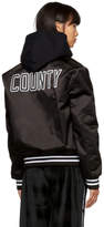 Thumbnail for your product : Marcelo Burlon County of Milan Black LA Dodgers Edition Bomber Jacket