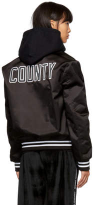 Marcelo Burlon County of Milan Black LA Dodgers Edition Bomber Jacket
