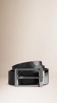 Thumbnail for your product : Burberry Reversible Embossed Check Leather Belt