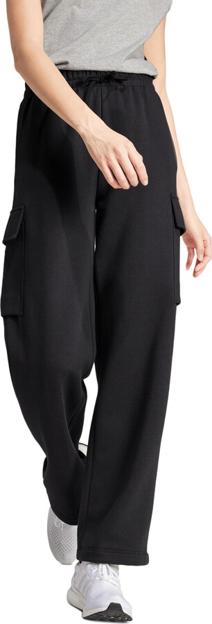 adidas Women's Essentials Fleece Cargo Sweatpants - Black/white