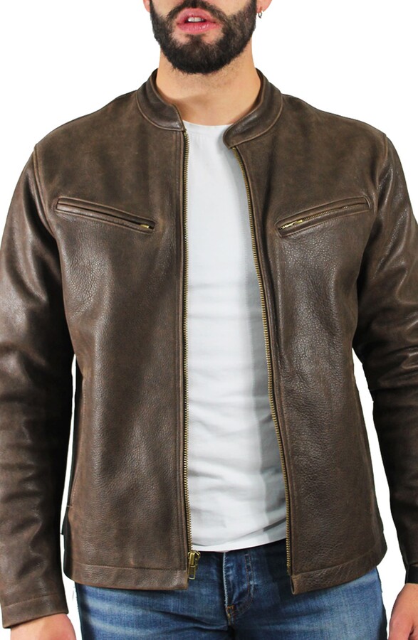 Frye Racer Crackle Leather Jacket - ShopStyle