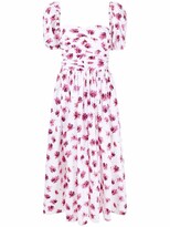 Thumbnail for your product : MSGM floral-print A-line dress