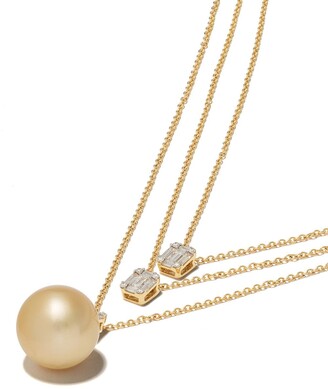 Yoko London 18kt yellow gold Starlight Golden South Sea Pearl and diamond necklace
