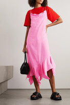 Thumbnail for your product : Marques Almeida Asymmetric Ruffled Tencel Midi Dress - Pink - UK 6