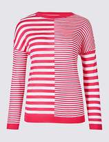 Thumbnail for your product : M&S Collection Striped Centre Seam Round Neck Jumper