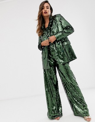 ASOS EDITION double breasted blazer in sequin