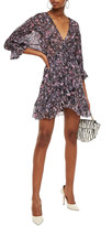 Thumbnail for your product : IRO Lolly Wrap-effect Printed Chiffon Mini Dress