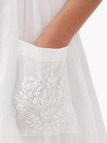 Thumbnail for your product : Juliet Dunn Mirror-work Floral-embroidered Cotton Midi Dress - White