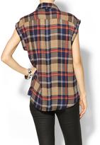Thumbnail for your product : Juicy Couture Skies Are Blue Short Sleeve Plaid Button Down