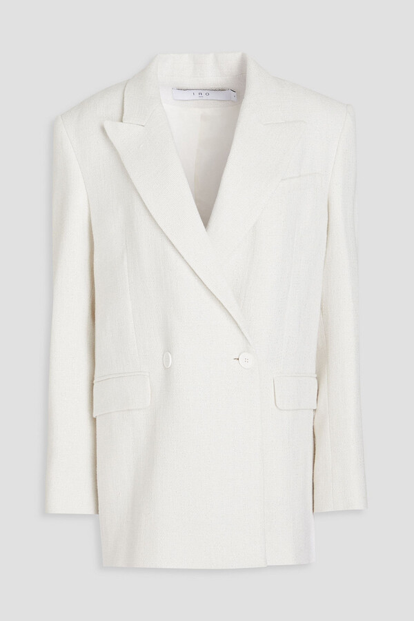 Yarita double-breasted metallic tweed blazer