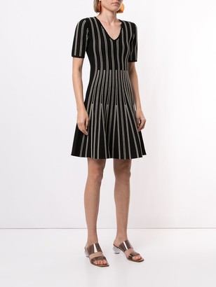 Twin-Set stripe-detail V-neck dress