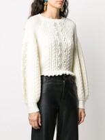 Thumbnail for your product : Ports 1961 Balloon-Sleeve Cable Knit Sweater