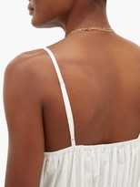 Thumbnail for your product : Three Graces London Ruched Cotton-poplin Midi Dress - White