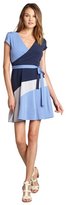 Thumbnail for your product : Max & Cleo blue colorblock stretch jersey 'Lily' dress