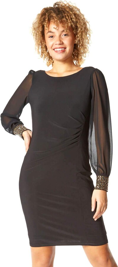 black shift party dress