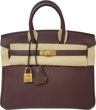 Hermes Birkin 25 leather handbag - ShopStyle Shoulder Bags