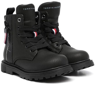 Tommy Hilfiger Faux-Leather Lace-Up Boots