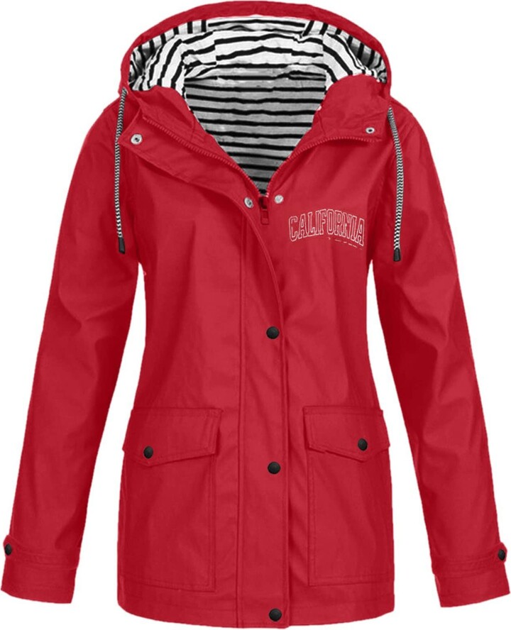 ladies red waterproof jacket