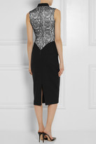 Thumbnail for your product : L'Wren Scott Lace-paneled wool-blend gabardine dress